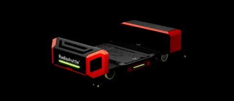 Robot shuttle da magazzino Radioshuttle dalla brochure commerciale interattiva