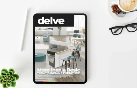 Numero di dicembre 2023 della rivista Delve su un tablet, pubblicato da My Resource Library