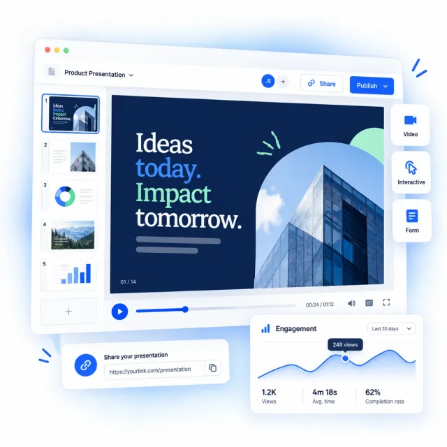 Una presentazione online interattiva aperta nel browser, creata con Flipsnack