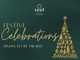 Cover of the festive menu by Reef Hotel & Spa
