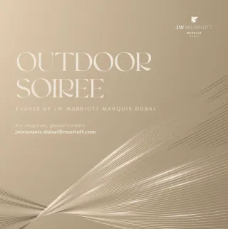 Cover of the outside catering brochure by JW Marriott Marquis Dubai