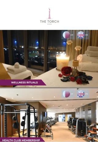 Cover of the spa and health club brochure by The Torch Doha