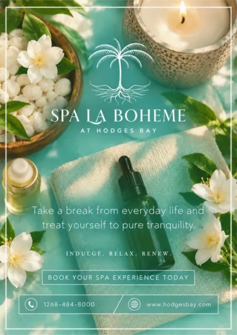 Spa La Boheme at Hodges Bay spa brochure cover