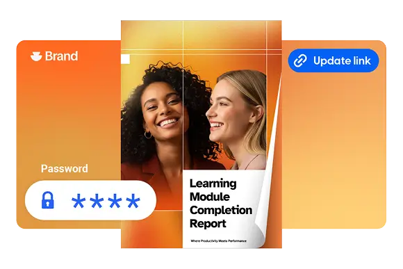 Learning module flipbook shared privately via one time passcodes