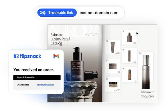 Trackable link for any sales material, with custom domain