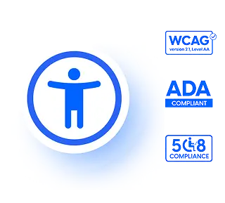 Accessibility icon with WCAG guidelines, ADA compliancy