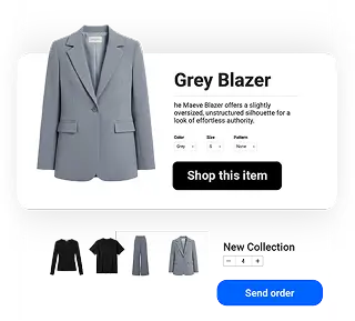 Shopping list feature presented in a catalog