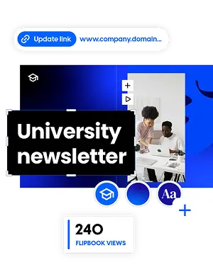 University newsletter shared via link, easy to update and brand